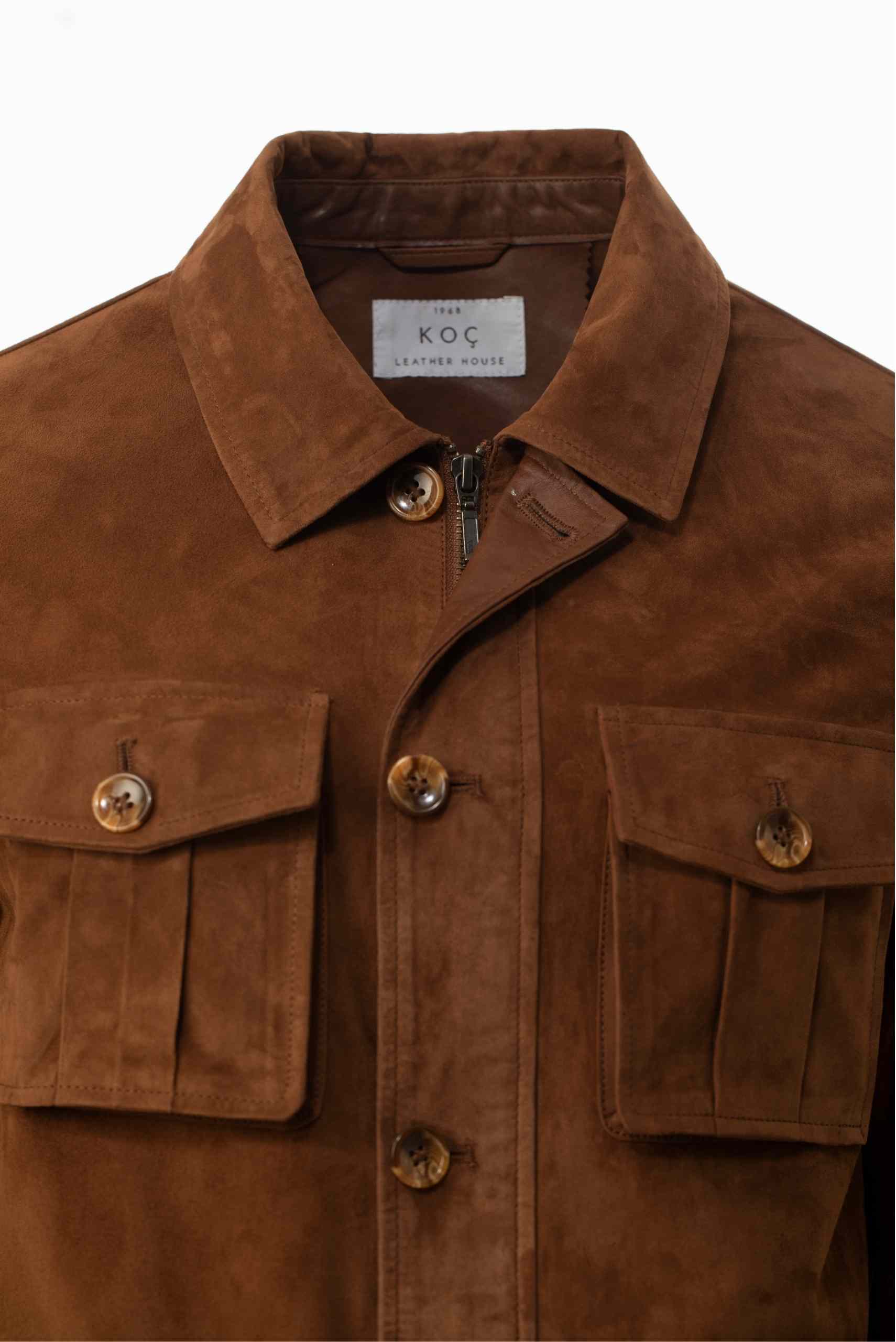 Suede leather jacket by Koç Leather & Fur, featuring a refined silhouette, premium suede texture, and timeless craftsmanship.