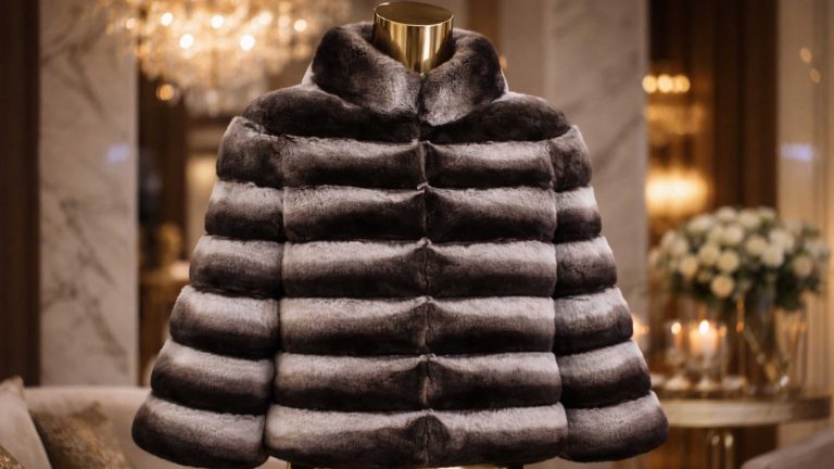 Luxury chinchilla fur coat showcasing natural texture and craftsmanship by Koç Leather & Fur