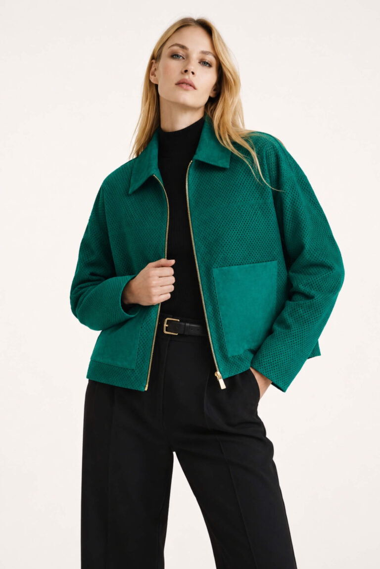 Chaqueta de Ante Perforado