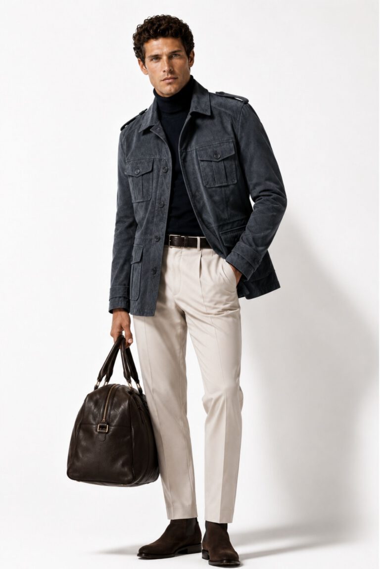 Lambskin Suede Safari Jacket