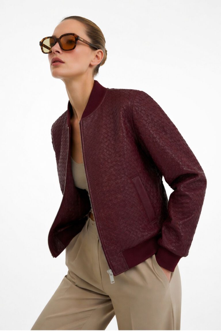 Lambskin Napa Croco Print Jacket