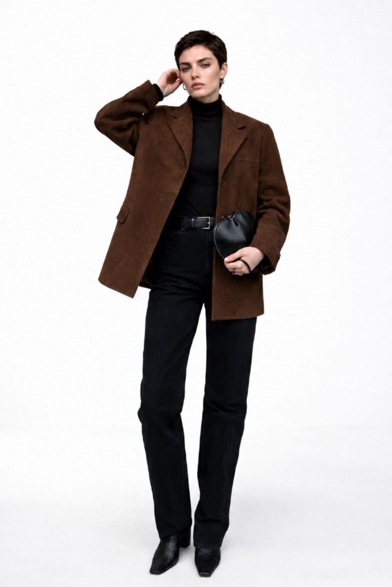 스웨이드 램스킨 블레이저