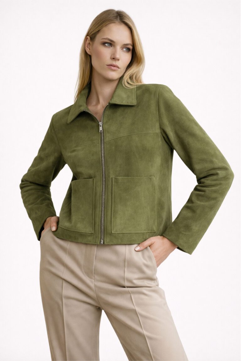 Veste Courte en Daim d'Agneau