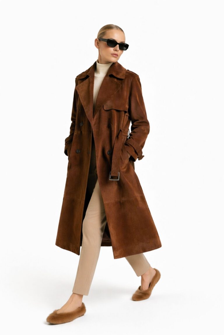 Trench-Coat en Daim d'Agneau